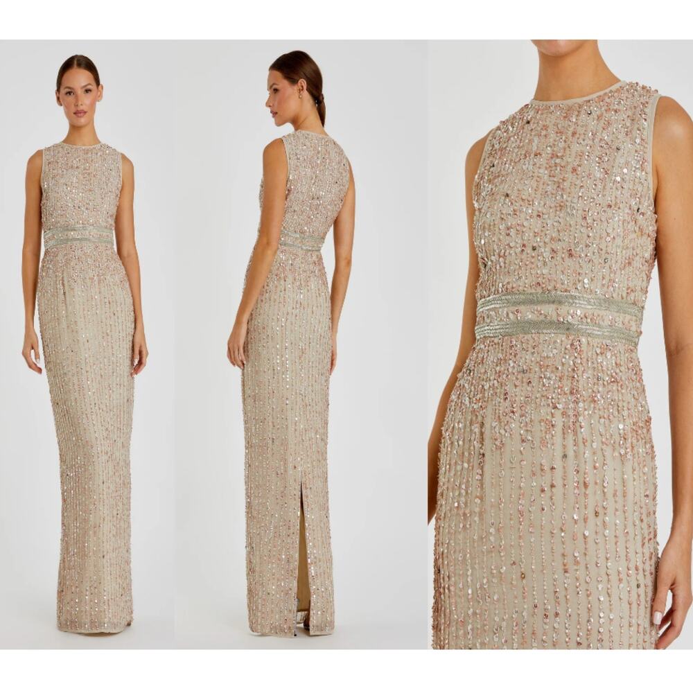 Mac Duggal Evening Dress Gown 12 Beaded Sequin Party Cocktail Formal 93603 NEW